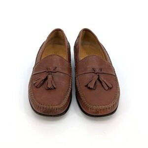 Bruno Magli 80s Telly Mens 8.5 M Brown Leather Tassel Loafers Made in Italy